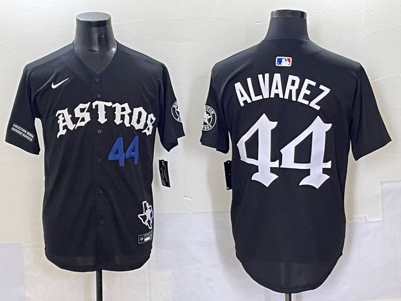 Men 2025 Houston Astros #44 Alvarez Black Seven generations Joint Name Nike MLB Jersey style 7